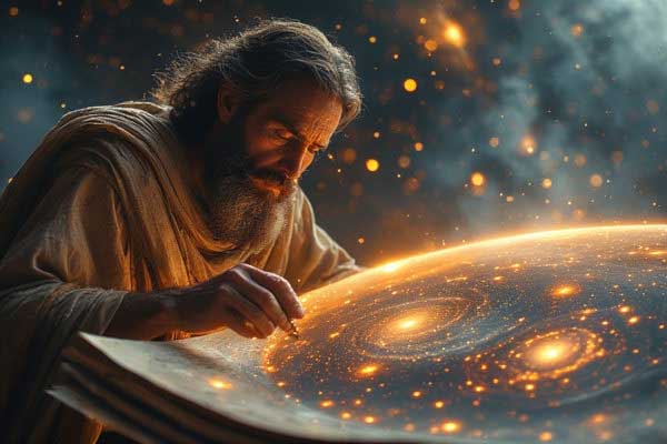Figura 2. Yahvé trabajando en el diseño del Universo